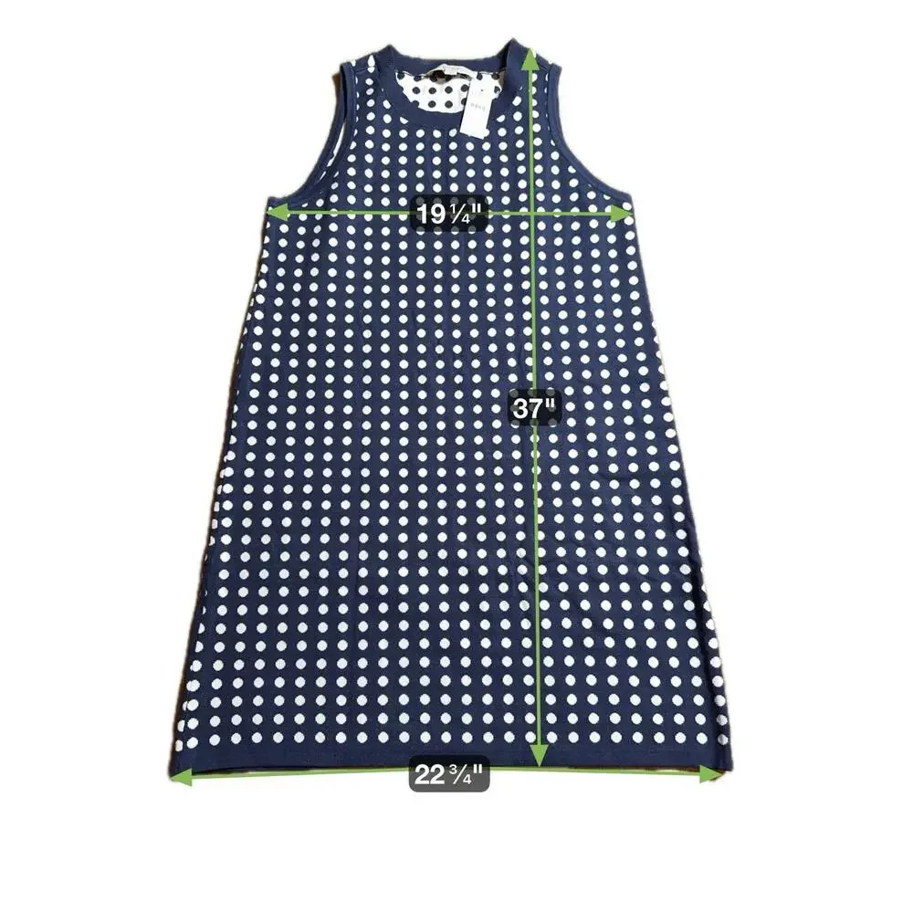 Ann Taylor Loft Sweater Dress Women’s Medium Blue/Wht Polka Dot NWT - Picture 7 of 7